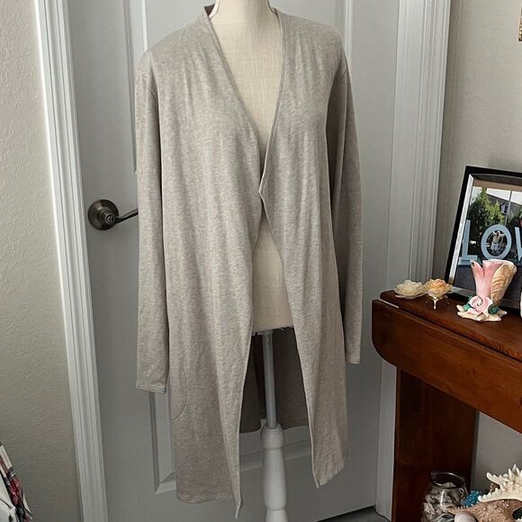 J. Jill Soft Beige Open-Front Cardigan - Picture 1 of 11